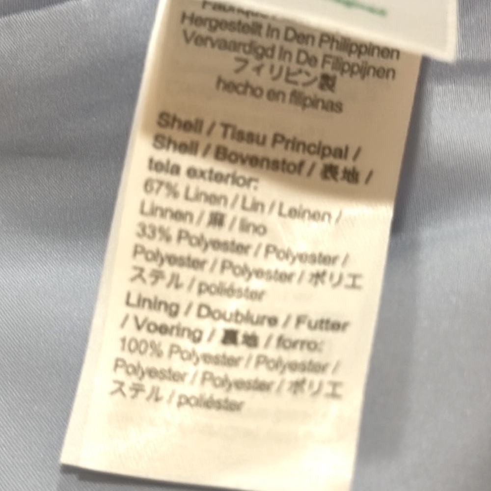 NWT J. Crew Light Blue Button-Frint Pencil Skirt no. 3 In Stretch Linen Blend - Picture 6 of 7